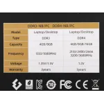 Память DIMM DDR4 4Гб 3200МГц KingSpec (25600Мб/с, CL18, 288-pin)