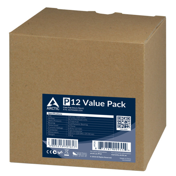 Кулер для корпуса Arctic P12 Value 5-pack (3-pin)