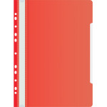 Папка-скоросшиватель Бюрократ PS-P20RED (A4, прозрачный верхний лист, пластик, боковая перфорация, красный)