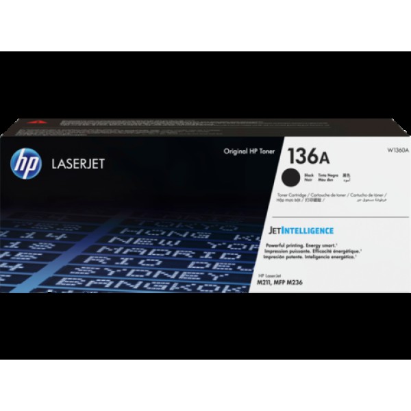 Тонер-картридж HP 136A (черный; 1150стр; LJ M211d, MFP M236)