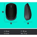 Мышь Logitech M171 Wireless Mouse Grey-Black USB (радиоканал, кнопок 3, 1000dpi)