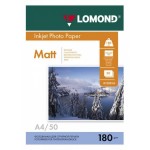 Фотобумага Lomond 0102014 (A4, 180г/м2, для струйной печати, односторонняя, матовая, 50л)