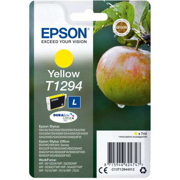 Чернильный картридж Epson C13T12944012 (желтый; 7стр; SX420W, BX305F)