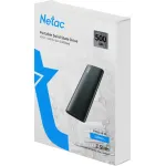 Внешний жесткий диск SSD 500Гб Netac Z SLIM (550/480 Мб/с, USB 3.2 TYPE-C, внешний)