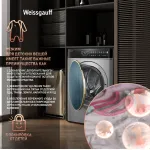 Стиральная машина Weissgauff WMD 58411 Direct Drive Inverter Premium Steam Stee(60x84.7x51см, фронтальная, макс:11кг, с сушкой, 1400об/мин, защита от протечек, нержавеющая сталь)