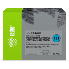 Картридж Cactus HP 121 CS-CC640 (оригинальный номер: №121; черный; 6стр; 9мл; DJ D1663, D2563, D2663, D5563, F2423, F2483, F2493, F4213, F4275, F4283, F4583, PS C4683, C4783) [CS-CC640]