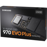 Жесткий диск SSD 250Гб Samsung 970 Evo Plus (M.2, 3500/2300 Мб/с, 550000 IOPS, PCI-E, 512Мб, для ноутбука и настольного компьютера)