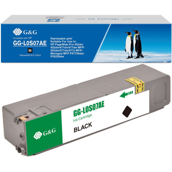 Картридж G&G GG-L0S07AE (черный; 260стр; PageWide Pro 452dn, 452dw, 477dn, 477dw MFP)