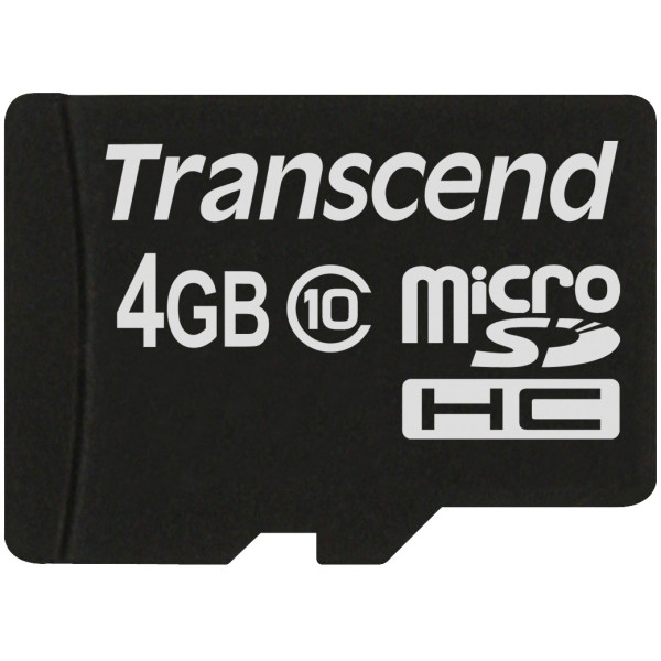 Карта памяти microSDHC 4Гб Transcend (Class 10, 10Мб/с)