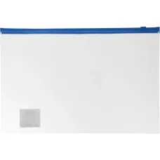 Бюрократ -BPM4ABLUE (A4+, полипропилен, толщина пластика 0,15мм, молния синий) [BPM4ABLUE]