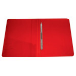 Папка с зажимом Бюрократ -PZ07PRED (зажимов 1, A4, пластик, толщина пластика 0,7мм, карман внутренний и торцевой с бумажной вставкой, красный)