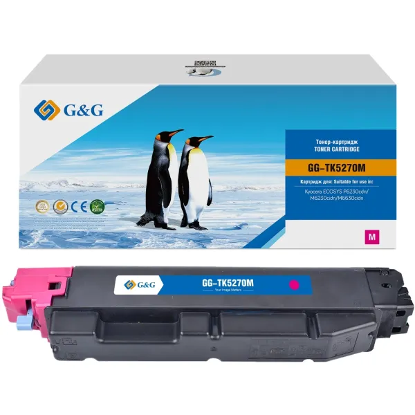 Тонер-картридж G&G GG-TK-5270M (пурпурный; 6000стр; ECOSYS P6230cdn, M6230cidn, M6630cidn)