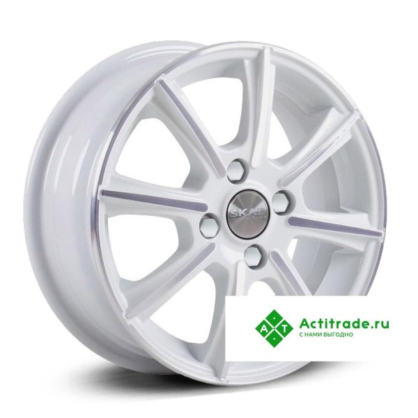 Скад Монако R14/5.5J PCD 4x100 ET 38 ЦО 67,1 белый с полированной лицевой поверхностью