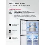 Холодильник Lex LCD505BlOrID (No Frost, A+, 3-камерный, Side by Side, объем 465:321/144л, инверторный компрессор, черный)