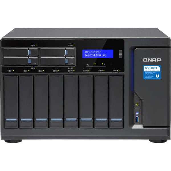 QNAP TVS-1282T3-i7-64G (Intel Core i7-7700 3600МГц ядер: 4, 65536Мб)