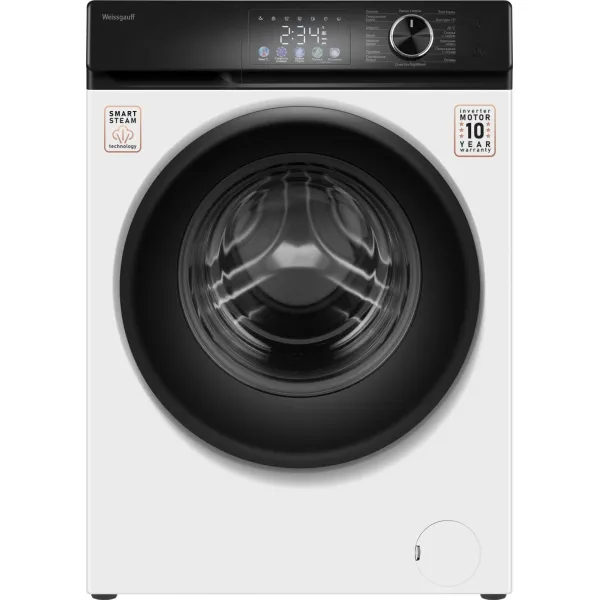 Стиральная машина Weissgauff WM 45127 Inverter Steam Color Touch(59.5x85x45см, фронтальная, макс:7кг, 1200об/мин, белый)