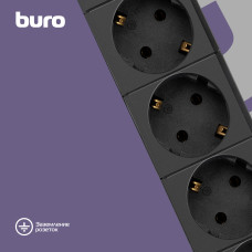 Сетевой фильтр Buro BU-SP1.8_USB_2A-W (1,8м, 6xEURO, USB 2шт, 2,2кВт, 10А)