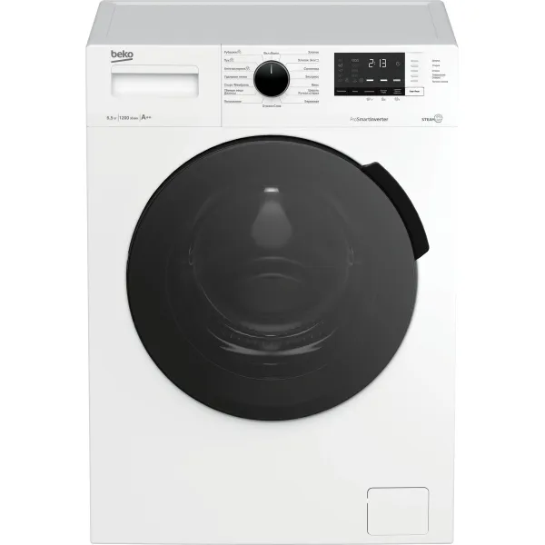 Стиральная машина Beko WSPE6H612W(фронтальная средняя, класс стирки/отжима/э.потребления: A/B/A , макс: 6,5кг, 1200 об/мин, инвертер, 60x84x44см, белый)