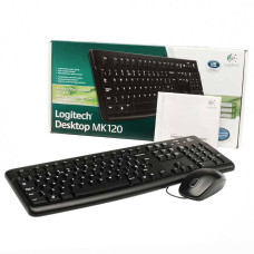 Клавиатура и мышь Logitech Desktop MK120 Black USB (классическая мембранная, 104кл, светодиодная, кнопок 2) [920-002561]