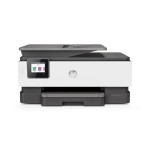 МФУ HP OfficeJet Pro 8023 (струйная, цветная, A4, 256Мб, 20стр/м, 600x600dpi, авт.дуплекс, 800стр в мес, RJ-45, USB, Wi-Fi)