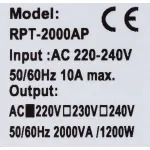 ИБП Powercom RPT-2000AP (интерактивный, 2000ВА, 1200Вт, 6xIEC 320 C13 (компьютерный))