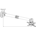 Кронштейн для проектора Cactus CS-VM-PR16L (потолочный, поворот и наклон, наклон -30/+30, поворот -20/+20, 13,6кг)