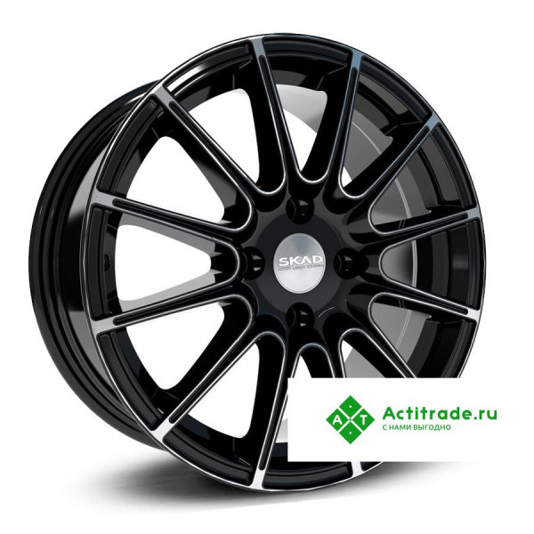 Скад Le Mans R17/7.5J PCD 5x108 ET 40 ЦО 65,1 черный с полированной лицевой поверхностью