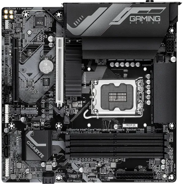 Материнская плата Gigabyte B760M G X WF6E GEN5 (LGA1700, 4xDDR5, microATX, RAID SATA: 0,1,15,5)