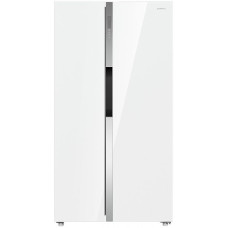 Холодильник Maunfeld MFF177NFW (No Frost, A++, 2-камерный, Side by Side, объем 592:374/218л, инверторный компрессор, 91.2x177x70.4см, белый) [MFF177NFW]