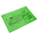Папка на молнии ZIP Silwerhof Monsters 255192 (A4, пластик, молния белый)