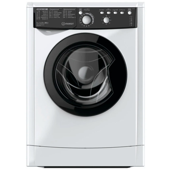 Стиральная машина Indesit EWSB 5085 BK CIS(класс: A, средняя 59.5x85x42см, фронтальная, макс:5кг, 800об/мин, белый)