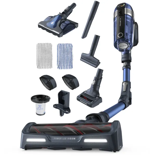 Вертикальный пылесос Tefal X-Force Flex 11.60 Aqua TY9890WO (влажная, сухая, контейнер, мощность всасывания: 130Вт, пылесборник: 0.9л)