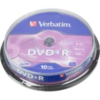 Диск DVD+R Verbatim (4.7Гб, 16x, cake box, 10) [43498]