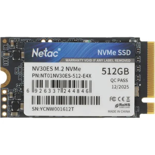 Жесткий диск SSD 512Гб Netac (2242, 3300/2800 Мб/с)