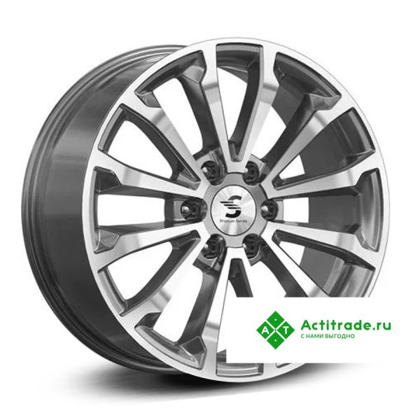 Premium Series КР006 Land Cruiser Prado R20/8.5J PCD 6x139,7 ET 25 ЦО 106,1 темно - серый глянцевый с полированной лицевой поверхностью