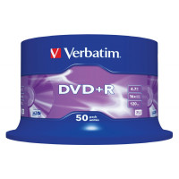 Диск DVD+R Verbatim (4.7Гб, 16x, cake box, 50) [43550]