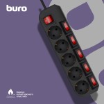 Сетевой фильтр Buro 500SH-3-SW (3м, 5xEURO, 2,2кВт, 10А)