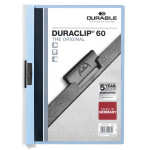 Папка с клипом Durable Duraclip 2209-06 (верхний лист прозрачный, A4, вместимость 1-60 листов, голубой)