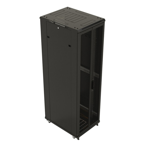 Шкаф серверный напольный Hyperline TTB-4281-DD-RAL9004 (42U, 800x1000мм, IP20, 800кг)