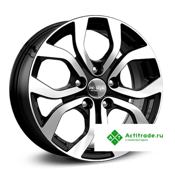 КиК ZV Lifan KC704 R16/6.5J PCD 5x114,3 ET 45 ЦО 60,1 черный с полированной лицевой поверхностью