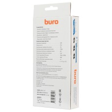 Сетевой фильтр Buro 800SH-1.8-B (1,8м, 8xEURO, 2,2кВт, 10А) [800SH-1.8-B]