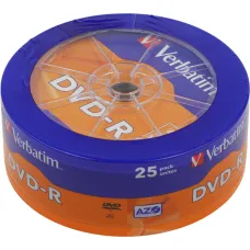 Диск DVD-R Verbatim (4.7Гб, 16x, wagon wheel, 25) [43730]