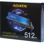 Жесткий диск SSD 512Гб ADATA Legend 710 (M.2, 2400/1600 Мб/с, 150000 IOPS, PCI-E X4)