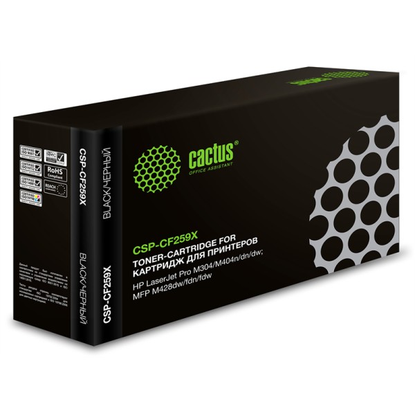 Тонер-картридж Cactus CSP-CF259X (черный; 10000стр; LaserJet M406dn, M406, M430f M430, M304a M304, M404dn M404, M404dw, M404n, M428dw M428, M428fdn, M428fdw)
