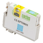 Чернильный картридж Cactus CS-EPT0805 (оригинальный номер: T0805; светло-голубой; 11,4стр; Stylus Photo P50, PX650, PX660, PX700, PX700W, PX710, PX710W, PX720, PX720WD, PX800, PX800FW, PX810, PX810FW, PX820, PX820FWD, R265, R285, R360, RX560, RX585, RX685