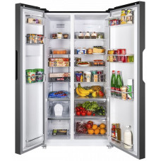Холодильник Maunfeld MFF177NFB (No Frost, A++, 2-камерный, Side by Side, объем 592:374/218л, инверторный компрессор, 91.2x177x70.4см, черный) [MFF177NFB]