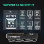 Видеокарта GeForce RTX 5060 2410МГц 8Гб ASUS (GDDR7, 128бит, 1xHDMI, 3xDP)
