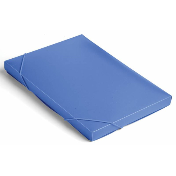Папка-короб Бюрократ BA25/05BLUE (A4, пластик, толщина пластика 0,5мм, на резинке, ширина корешка 25мм, синий)