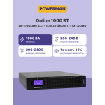 ИБП Powerman ONLINE 1000 RT (с двойным преобразованием (On-Line), 1000ВА, 900Вт, 8xIEC 320 C13 (компьютерный), 2U)