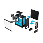 Корпус Fractal Design Pop Air RGB Cyan Core TG Clear Tint (Midi-Tower, 1x120мм)